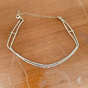Simple gold short choker necklace